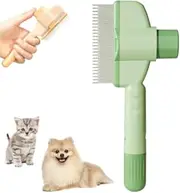2 Pcs Detangling Tool for Pet Hair Self-Cleaning Pet Flea Comb Grooming Comb with Long and Short Stainless Steel Teeth for Detangling Fur Combing Knots
