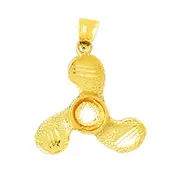 14K Gold Propeller Pendant