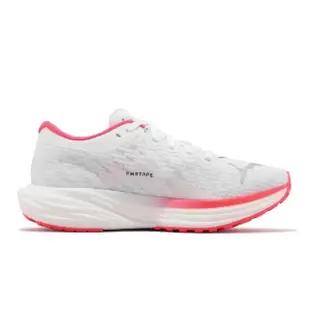 【PUMA】慢跑鞋 Deviate Nitro 2 Wns 女鞋 白 粉 緩震 氮氣中底 碳板 運動鞋 路跑(37685519)