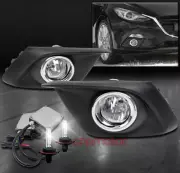 14-16 MAZDA 3 4/5DR BUMPER DRIVING FOG LIGHTS LAMP CHROME W/6K HID+COVER+HARNESS (for: Mazda)