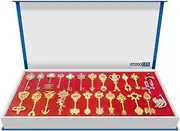 econoLED 18Pcs Key Chain Celestial Spirit Gate Pendant Set Keychain for Children Kids, Golden+gray