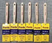PURDY 2" OX HAIR EXTRA SOFT FLAT PAINT BRUSHES - SET OF 6