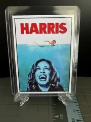 Kamala Harris Donald Trump Novelty Trading Card Jaws Poster Style 2024 Election
