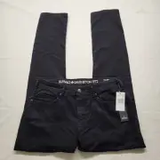 Buffalo David Bitton Jeans Mens 31/32 Max X Skinny Stretch Black Denim Punk Rock
