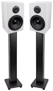 Pair Rockville RockShelf 68W White 6.5" Home Bookshelf Speakers + 28" Stands