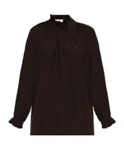 draped silk blouse UK8 Black