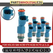 6Pcs Fuel Injector w/ 2 Blade for Volvo S80 2007-2014 V70 XC60 XC70 XC90 L6 3.2L (for: Volvo)