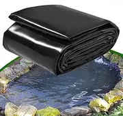 Pond Liner - 5 Mil Fish Pond Mat/Black HDPE Pond Lining, 5x10m 5x12m 6x6m 6x7m 6x8m 6x9m Foldable Underlayment, Pond Membrane for Small Ponds, Streams Fountains and Garden Waterfall(6x8m(19.7x26.2ft