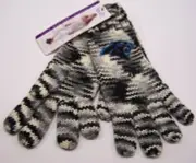 Touch by Alyssa Milano Space-Dye CAROLINA PANTHERS Gloves BLACK/WHITE ~ NWT