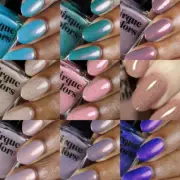 Cirque Colors Desert Bloom Collection Shimmer Creme Specks Blue Green Teal Nude