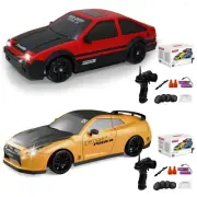 Remote Control Car RC Drift Car 1:24 Scale 15km/h 4WD RC Car with LED Lights ...