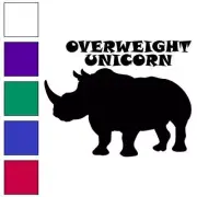 Overweight Unicorn Rhino, Vinyl Decal Sticker, Multiple Colors & Sizes #6403