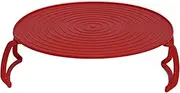 Microwave Multipurpose 4 in 1 Tray Stand Rack Splatter Guard Carry Tray Stacking Shelf (1, Red)