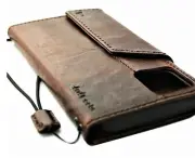 Genuine Leather Case for Iphone 12 14 13 16E 15 16 Pro Max Wallet Book Magnetic