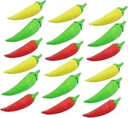HOUDERCO 24Pcs Mini Pepper Erasers Cute Decorative Artificial Vegetables Playful Miniature Chili Peppers for Crafts Games and Party Favors Soft TPR Design