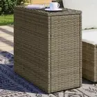 Garden Side Table Grey Glass Top 58x27.5x55 cm Poly Rattan Outdoor Furniture
