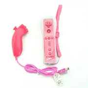 Wired Game Controller Gcp 2 In 1 Built In Motion Plus Remote For Nunchuck Wii Controller With Silicone Case Pink