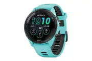 Garmin Forerunner 265 Smart Sports Watch - Black with Aqua/Black Band, 46mm