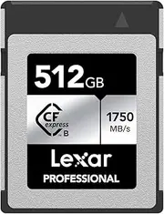 Lexar Professional SILVER Series 512GB CFexpress Card, Type B CFe Card up to 1750MB/s Read, CF Card Adopt PCIe Gen3x2, CF Memory Card Compatible with DSLR, Backward with XQD Camera (LCXEXSL512G-RNENG)