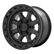 17x9 KMC KM548 CHASE Satin Black With Gloss Black Lip Wheel 5x5 (0mm)