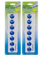 VitaCarry Push Button Pill Organizer with Safety Lock (7 Day) - 2PACK