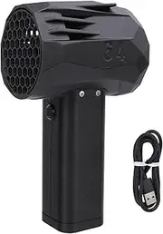 Electric Air Duster, 20W Turbofan for Car Dust Blower, 240km/h Wind Speed, 1400g Thrust, Rechargeable Leaf Snow Patio Cleaning Black with Active Cooling for Photography