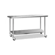 Cefito 1829x610mm Commercial Stainless Steel Kitchen Bench w/ Wheels
