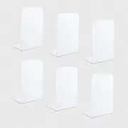 BgfDomShip 6pcs White Bookends,Book end,Bookshelves,L-Shaped Non Slip Metal Bookshelves,Heavy Duty Bookends,Suitable for Study,Office,School,Library