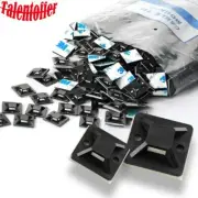 100Pcs Cable Wire 3M Adhesive-Backed Zip Tie Base Holders Black