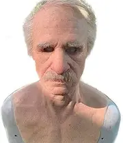 Halloween Mask Realistic Old Man Face Mask Christmas Latex Decor Silicone Mask Scary Full Head Creepy Wrinkle Face Cosplay Props