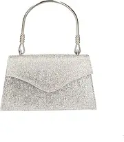 MISCH MASCH(ミッシュマッシュ) Mischmash MOB012 Wedding Party Bag Occasions Handbag Shoulder Bag Clutch Bag, Silver, Free Size
