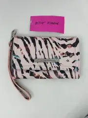 Betsey Johnson Tri-fold Phone Wallet / Wristlet, BNWT, pink, animal print, NEW