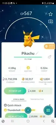 SHINY ✨ PIKACHU W/SAFARI ZONE HAT!!! ✨ - PKMN GO!!! - NON REGISTERED!!!