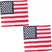 [DEARMAMY] 2pcs Small Square Scarf National Flag Print Walk Whistle Headbands Retro Headscarf Pole Croquet Outdoor Belt Street Headscarf Printed Headscarf Outdoor Croquet Accent Beads Fabric