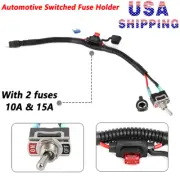 US Automotive Switched Fuse Holder Switch 10A 15A Fuses Kit For Mini Blade Fuse