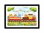 Kids Train Nursery Canvas art Print