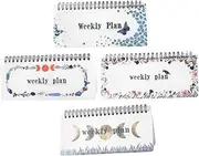 Healvian 4pcs Planner Organizer Set Academic Year Planner Teacher Lesson Planner Daily Planner Portable Planner Spiral Notebook