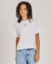 [Nike] Nike Girls' Sportswear Essential Boxy T-Shirt in White Size Large L White