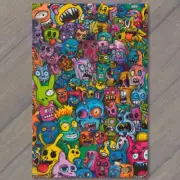 FLATCARD Monsters Colorful Trippy Psychedelic Surrealism Doodle Art Graffiti Fun