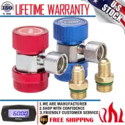 Quick Coupler Connector Adapters High & Low AC Recharge Fittings Manifold Gauge