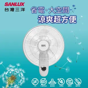 【SANLUX 台灣三洋】14吋DC馬達遙控壁扇(SBF-W14DR)