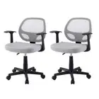 Artiss 2x Mesh Office Chair Computer Gaming Desk Chairs Work Study Mid Back Grey
