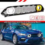 For 21-23 Mustang Mach 1 Front Upper Grille W/ White & Amber LED Halo Ring Duct (for: Ford)