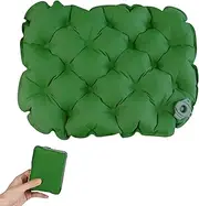 UOEPOWA Inflatable Seat Cushion with Carry Bag, Foldable Travel Cushion for Outdoor, Portable Lightweight Air Sitting Pad for Camping/Office/Wheelchair, Waterproof Stadium Bleacher Mat (Green)