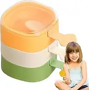 Ice Cream Molds with Sticks - 3 Layer Homemade Ice Pop Molds with Sticks | Easy Release Dessert Maker, Reusable Stackable Holders for Kitchen Indoor
