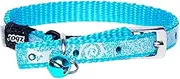 Rogz Sparklecat Reflective Pin Buckle Cat Collar Turqoise Small with Safety Elastic