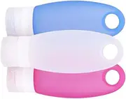 FRCOLOR Silicone Containers Liquid Pumping Bottle Makeup Remover Dispenser Empty Squeeze Silicone Travel Bottles Dispenser Bottle Shampoo for Women Lotion Bottle Set Miss Red White Blue