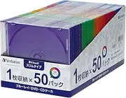 Verbatim CPSSX50 BD/DVD/CD Case, 50 Sheets, Slim Case (0.2 inch (5 mm) Thick, 5 Colors Mix
