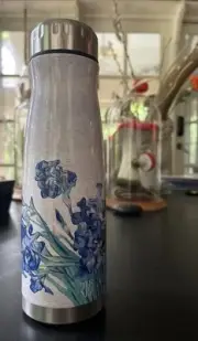 THE MET “Vincent Van Gogh Irises” Stainless Water Bottle Wine Juice Coffee New