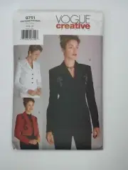 Vogue Sewing Pattern Misses Interfaced Lined Jacket Creative 6 8 10 9751 UNCUT